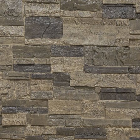 EKENA MILLWORK 9"W x 8"H Cascade Stacked Stone, StoneWall Faux Stone Siding Panel, Smokey Ridge PNUCASR-MAT-SAMPLE